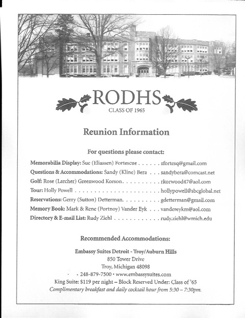 Reunion Info